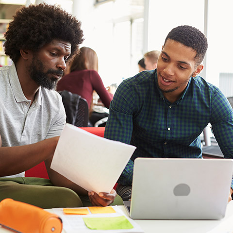 African men having a study session