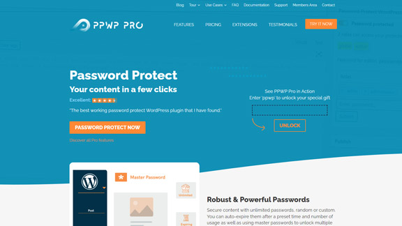 Screenshot of Password Protect WordPress's website